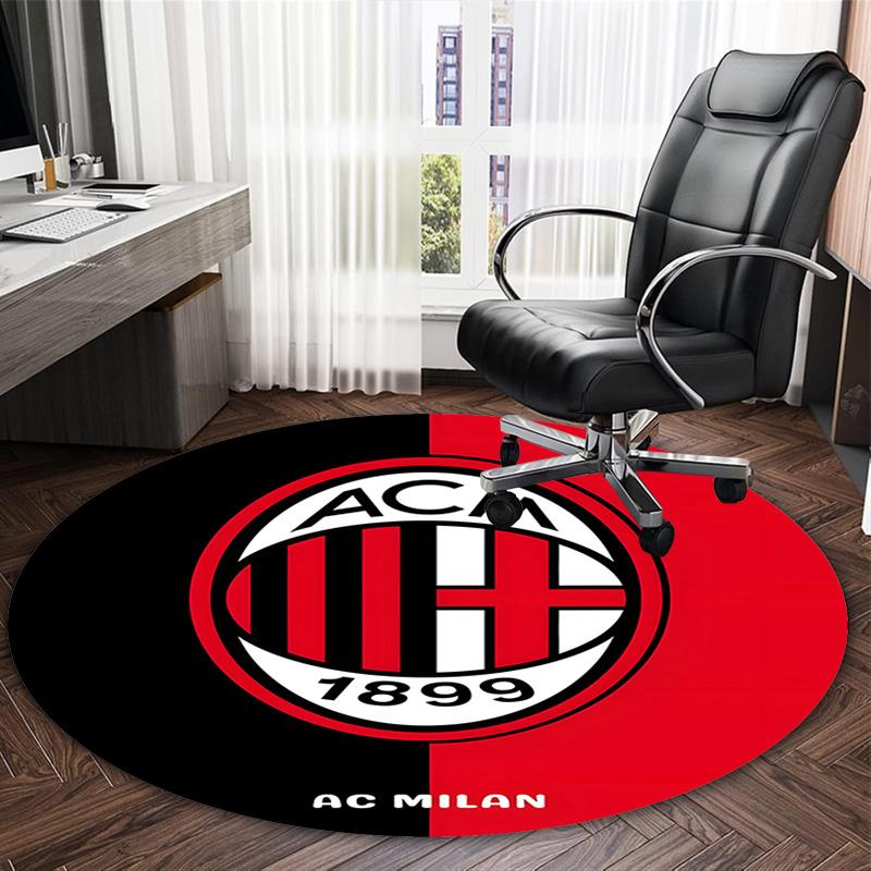 1pc Football Team (7) Print Round Carpet Chair Round Carpet Suitable for Bedroom Living Room Home Decorative Carpet