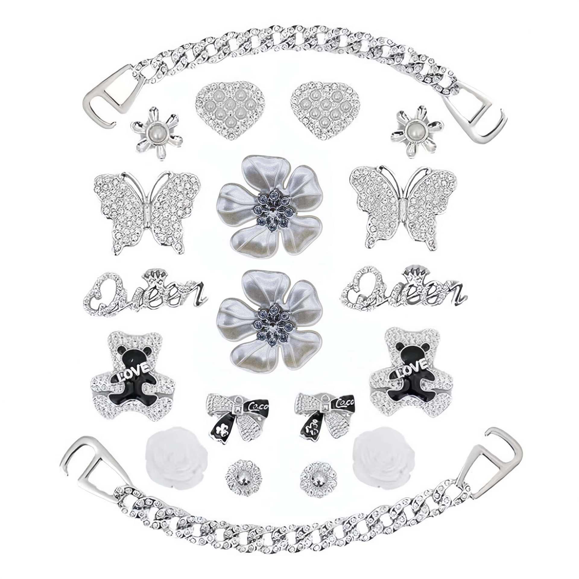 Модная брошь «Медвежонок и бабочка»: Элегантная европейская и американская цветочная булавка для обуви