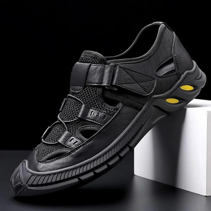 2025 Vintage Classic Mens Sandals Summer Genuine Leather Sandals Men Outdoor Casual Lightweight Sandal