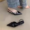 Popular pointed one-word buckle fashion shoes French temperament beautiful work shoes Internet celebrity versatile women's shoes