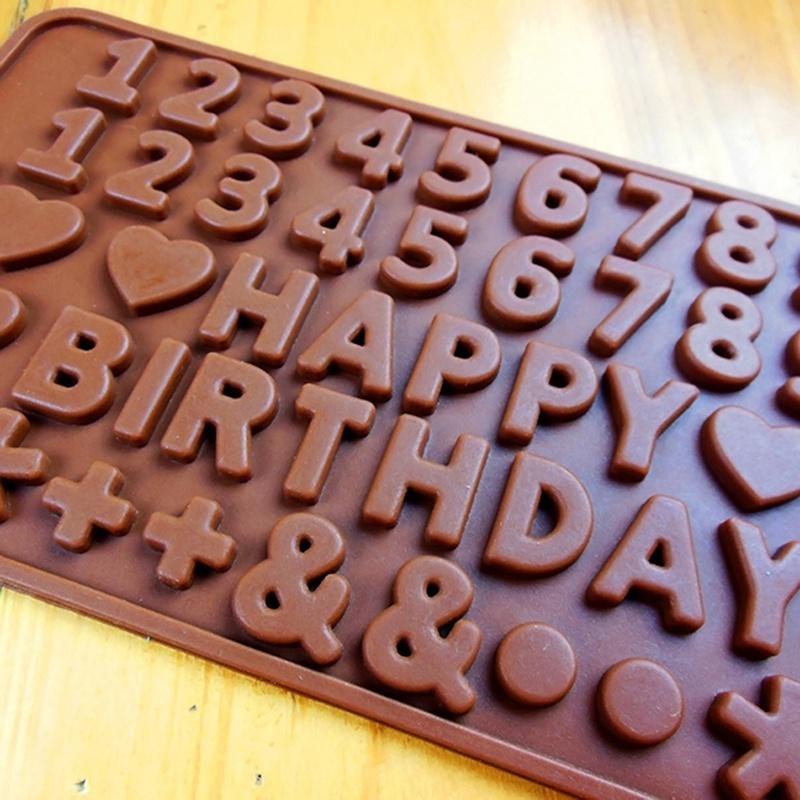 Beautiful Numbers 3D Silicone Mold with Stick Hole Cookware Dining Bar Non-Stick Cake Decorating Fon