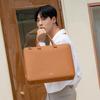 Tantin Noble Briefcase Cowhide Document Bag T13807 Tan