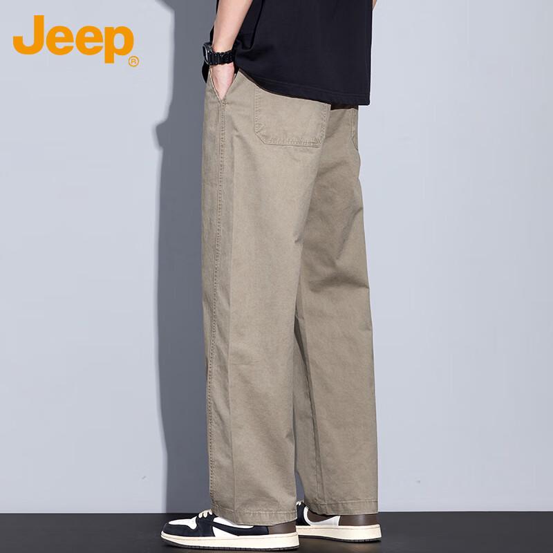Jeep Men's Straight-Leg Cotton Cargo Pants