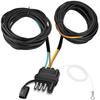 26Ft 4 Way 5 Wire Trailer Wiring Harness Kit With Y Connector Braided Nylon Jacket For Marine Horse ATV Trailers