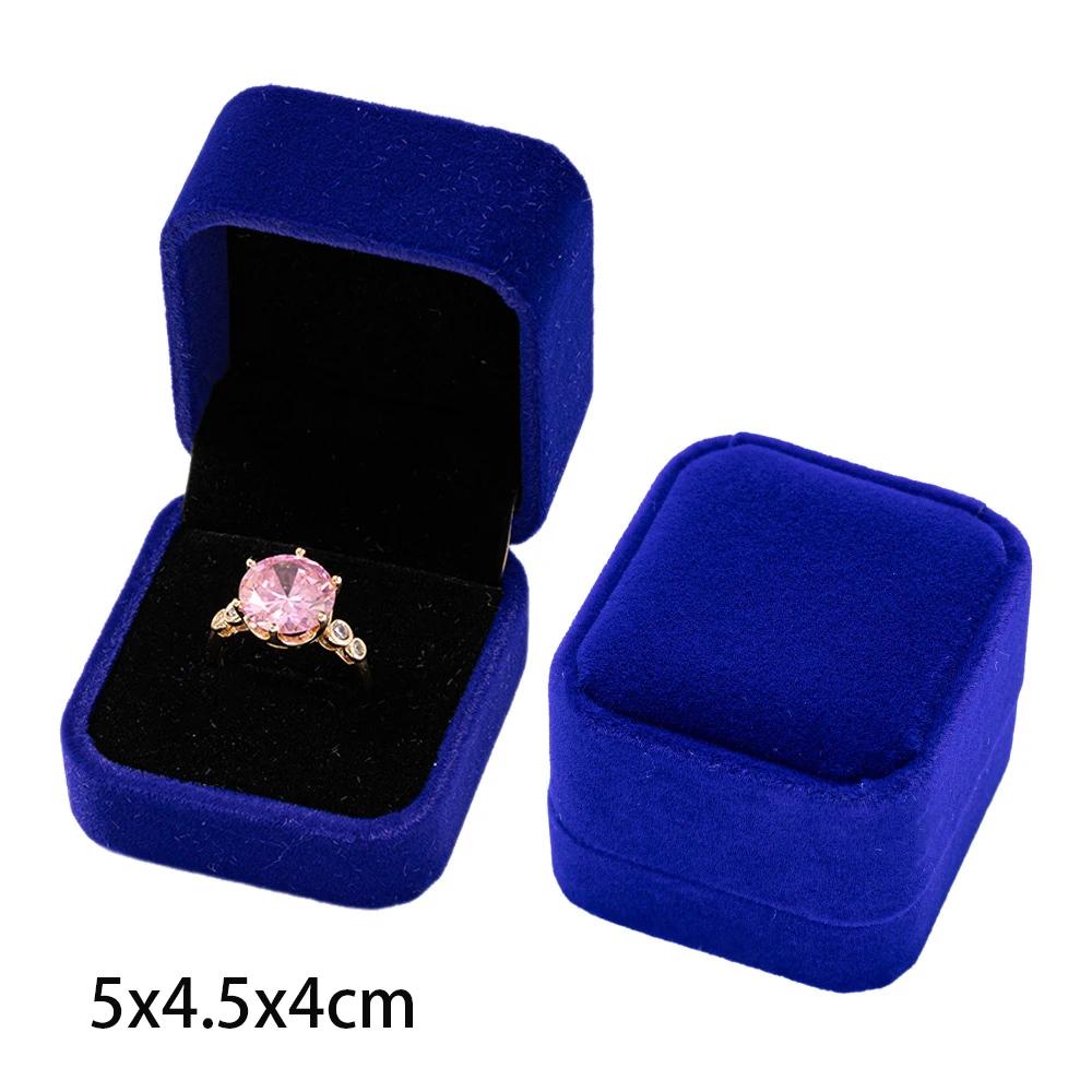 Square Engagement Velvet Earring Ring Packaging Box Jewelry Organizer Valentine Day Gift Case Ring Display Storage Wholesale