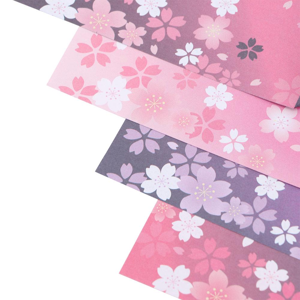 Folding DIY Double Sides Kids Handmade Cherry Blossom Scrapbooking Origami Paper Craft Paper Sakura