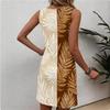 Women's Fashionable Casual Hawaiian Print Round Neck Sleeveless Dress