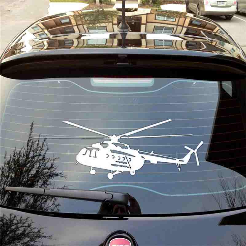 LYKX Car Sticker Helicopter Mi-8 Airplane Automobiles Motorcycles Exterior Accessories PVC Decal for Toyota Honda Lada Vw