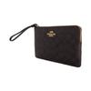 COACH Artificial Leather Clutch Small Womens Walnut Black