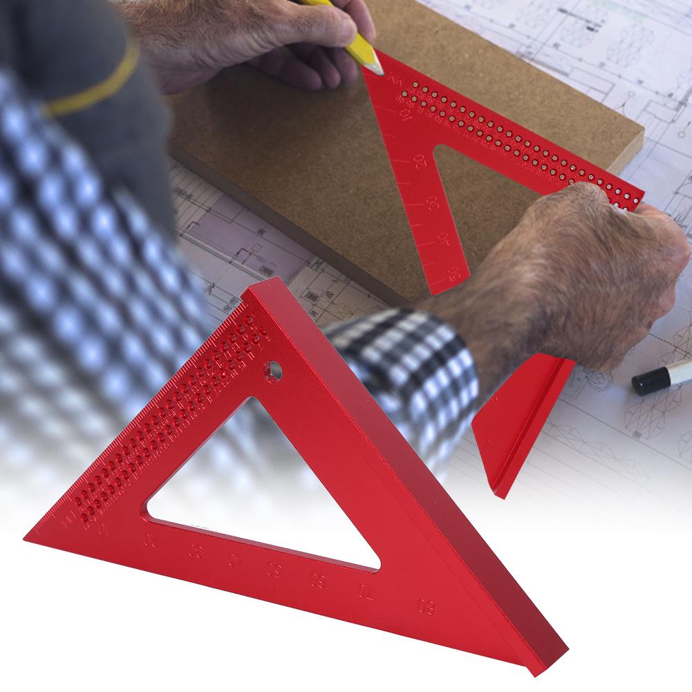 Woodworking Hole Scribing Gauge 45 90 Degree Aluminum Triangular Ruler Carpenter Marking Tool