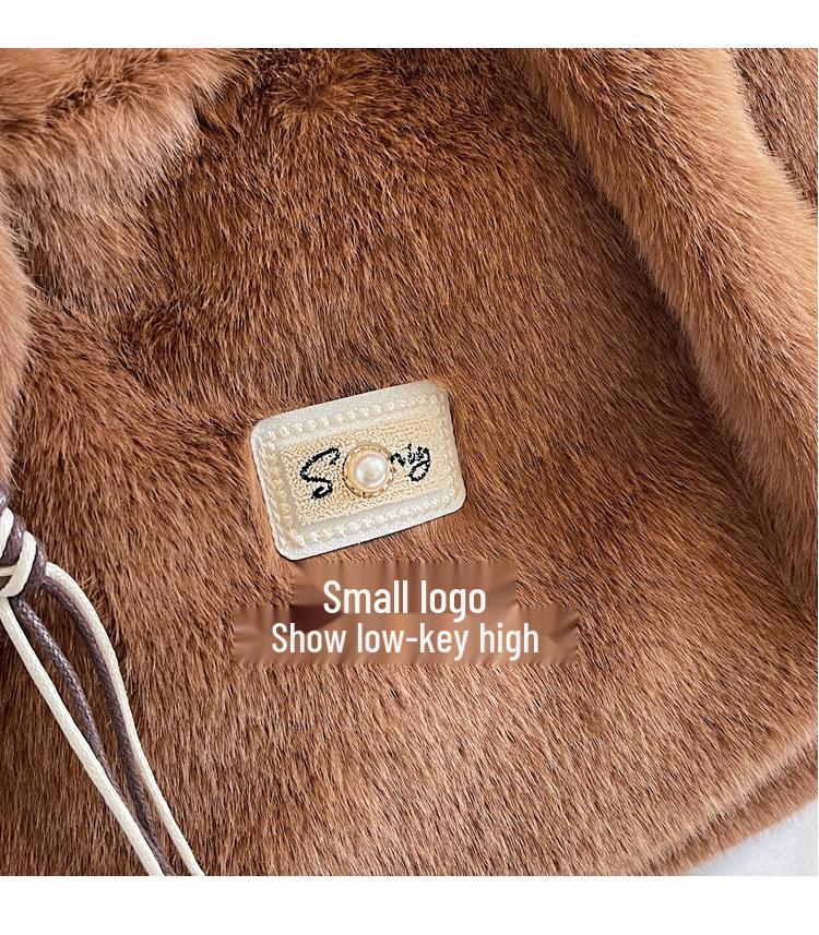 Schicke Plüsch-Umhängetasche für Damen - 2025 Herbst/Winter Nischen-Design Schulterhandtasche