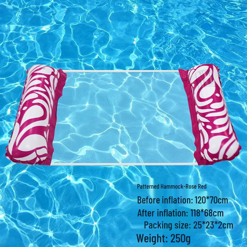 Foldable Striped Inflatable Pool Float Hammock Recliner