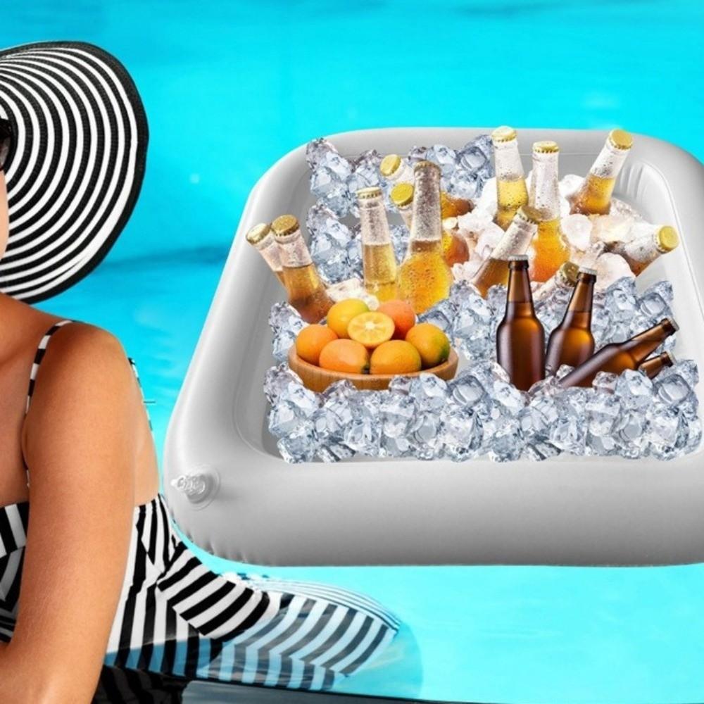 Portable Inflatable Serving Bar PVC Pool Float Tray Inflatable Floating Tray Camping