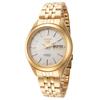 Seiko 5 Gold Tone Stainless Steel White Dial 21 Jewels Automatic SNKL26K1 Mens Watch