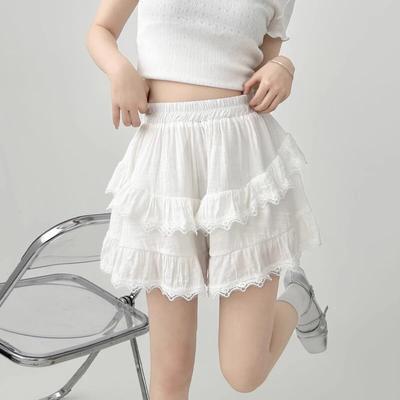 Weiß Mini Rock Frauen Sommer Hohe Taille Patchwork Spitze Unregelmäßigen Koreanischen Süßen A-linie Rock Nette Mädchen Preppy
