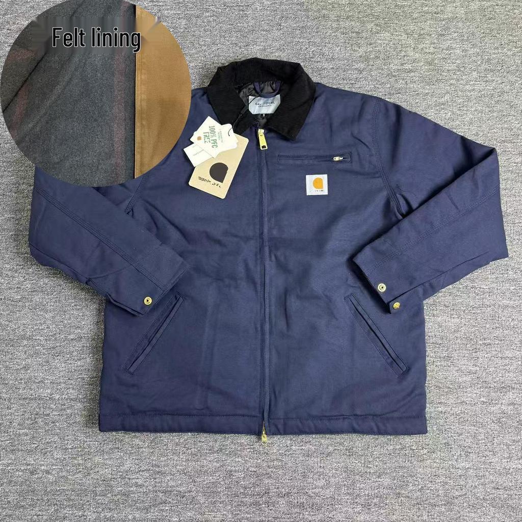 Detroit J01 Těžká canvasová bunda z čisté bavlny s retro klopou