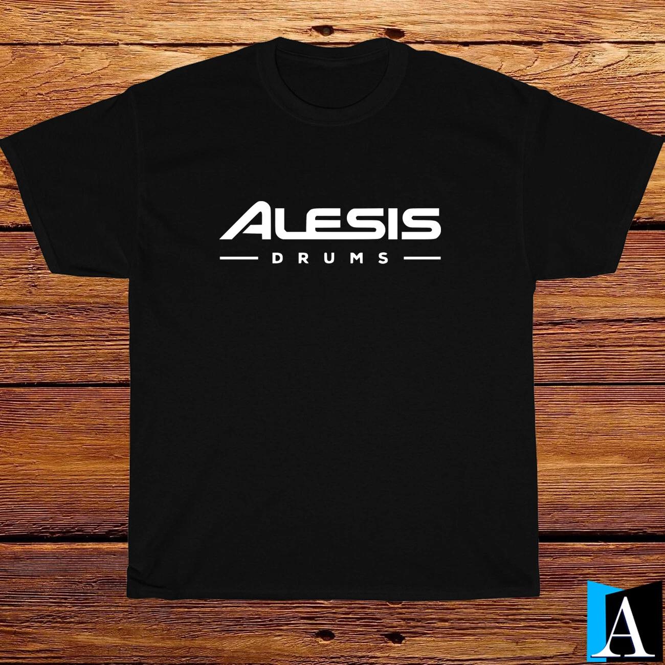 New Shirt Alesis Drums Kit Music Logo Black/ Grey/White/ Navy T-Shirt Size S-5XL 3XL