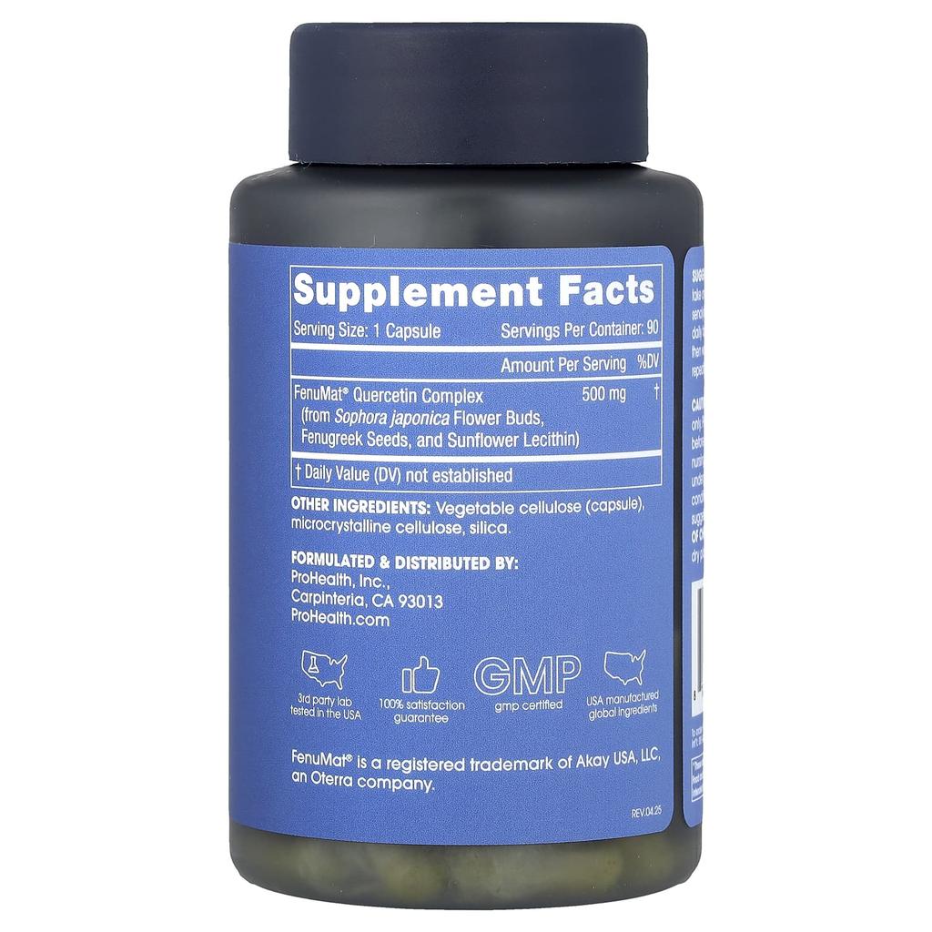 ProHealth Longevity, Pure Quercetin, 500 mg, 90 Capsules