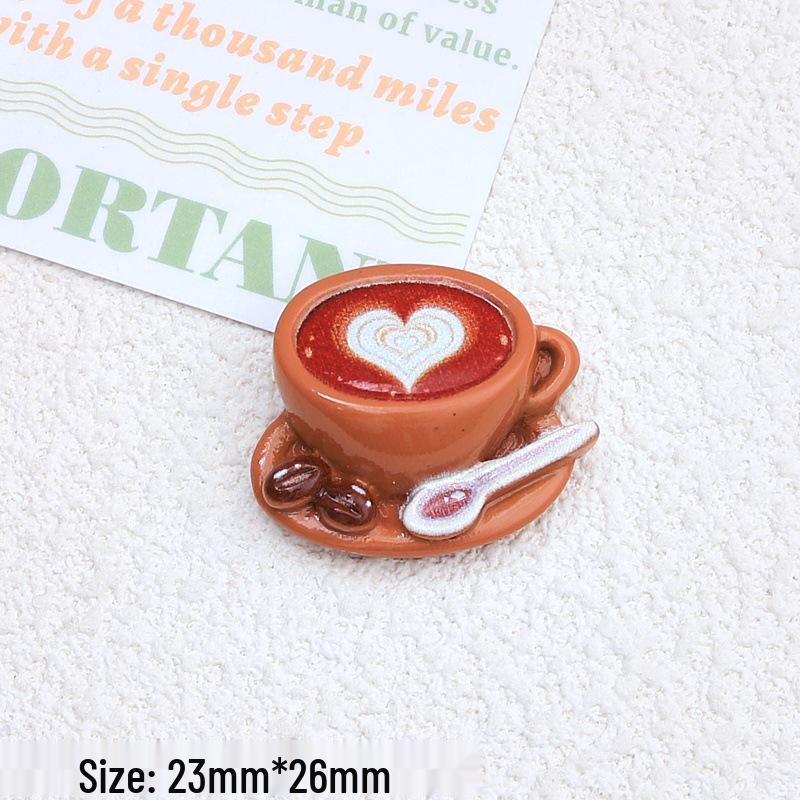 Cartoon Coffee Series DIY Resin Accessories Kit: Phone Case, Hair Clip, Jewelry Craft Supplies