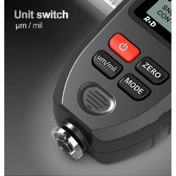 R&D TC100 Coating Thickness Gauge 0.1micron/0-1300 Car Paint Film Thickness Tester Measuring FE/NFE Russian Manual Paint Tool