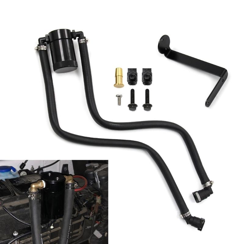 Engine Air Oil Separator-Tank l Baffled Aluminum Oil Trap Reservoir Fuel  Oil Catch for F150 2.7EB 3.5EB 5.0