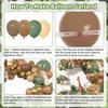 170-Piece Jungle Balloon Wreath Set, Baby Shower Decoration Grey Green Brown And Animal Printed Balloon Brown
