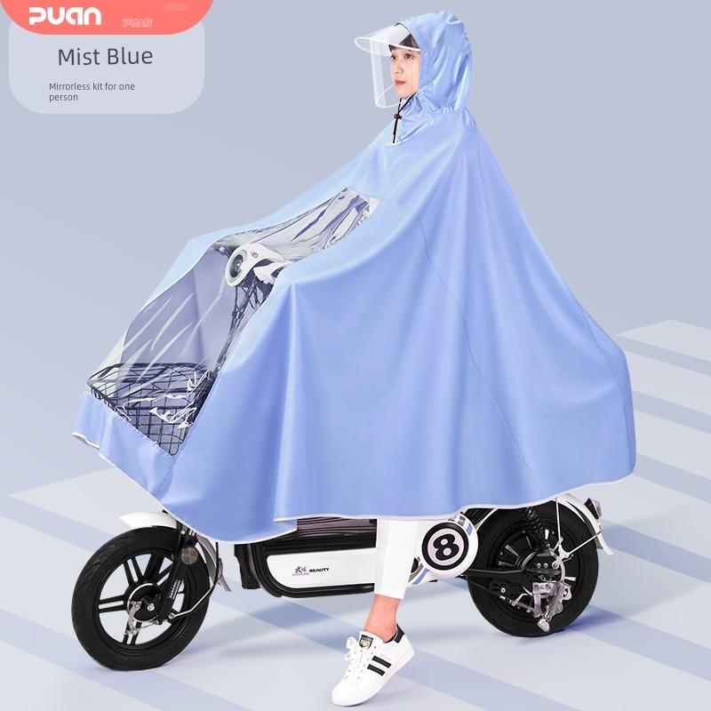 Electric Battery Motorcycle New Fashion Raincoat for Women, Single-Person Long Full-Body Rainproof Adult Riding Poncho