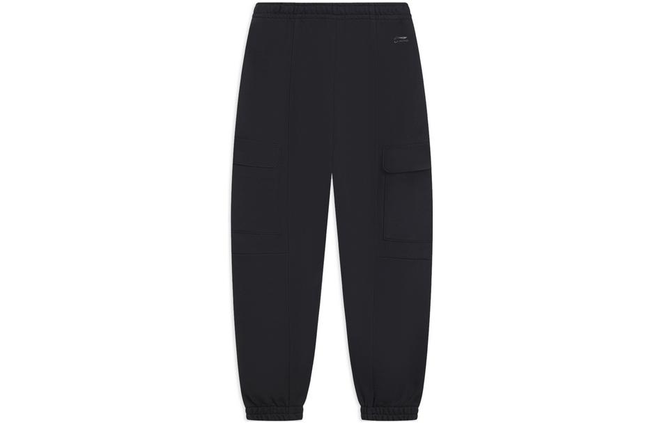 Men's Pants Li-Ning Sports Life Collection Knitted Sweatpants Men's Black Moderate Cuffed Pants