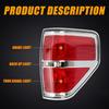 RANSOTO F150 Right Tail Light Compatible With Ford F-150 2009 2010 2011 2012 2013 2014 Chrome Trim Passenger Side