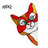 Sunlight Catching Cat Sticker Stained Glass Window Cling Vintage Colorful Kitty Decal Removable Static Cling for Door Wall Car UV-Resistant