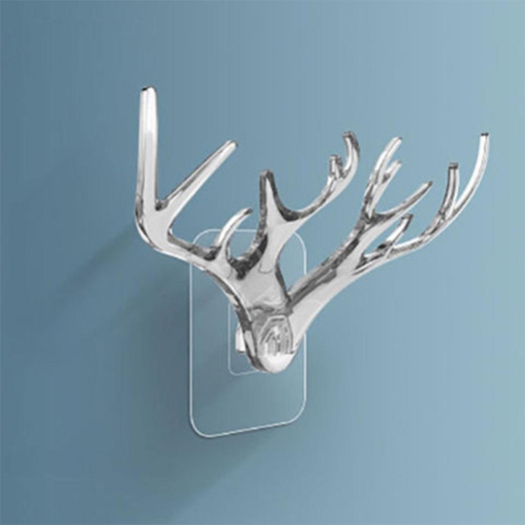 Self Adhesive Wall Hook Without Drilling Coat Bag Bathroom Door Kitchen Towel Hanger Deer Head Hook Storage Accessories
