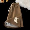Oversized Loose Shorts Men American Retro Gothic Alphabet Print Japanese Samurai Style Casual Sports Beach Pants Shorts