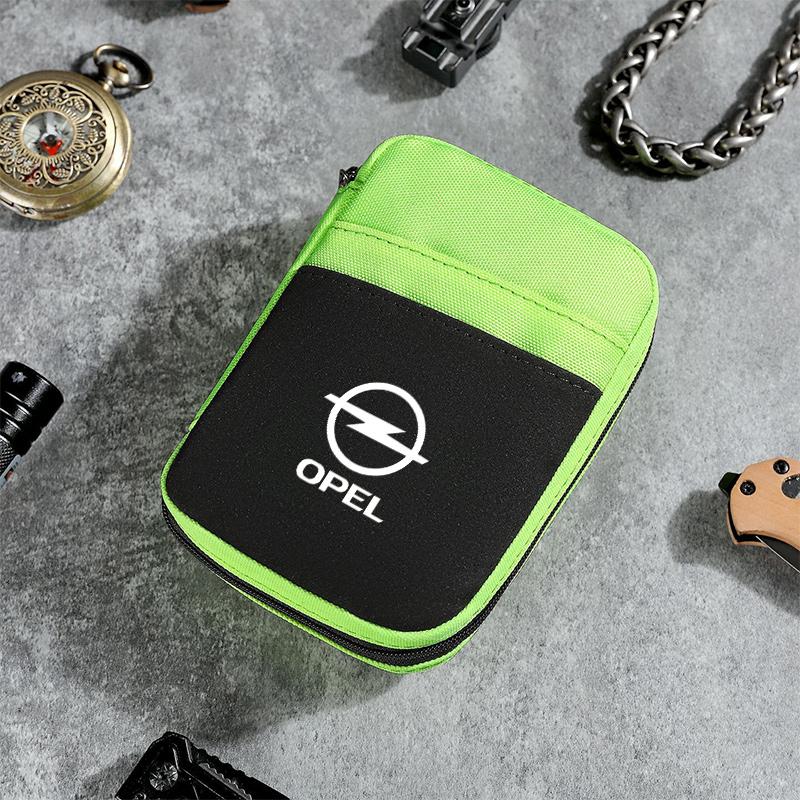 

Car Data Cable Charger Portable Hard Disk Organizer Storage Bag For Opel Astra H G J Insignia Mokka Zafira Corsa Vectra B C D зелений