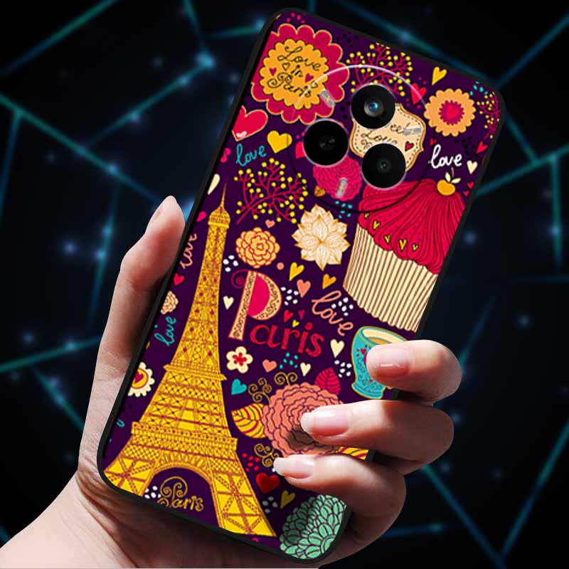 For Realme 14 Pro 5G Case 14Pro+ Soft Silicone Bumper 3D Flowers Emboss Phone Cases for Realme 14 Pro+ Plus Back Covers Shells