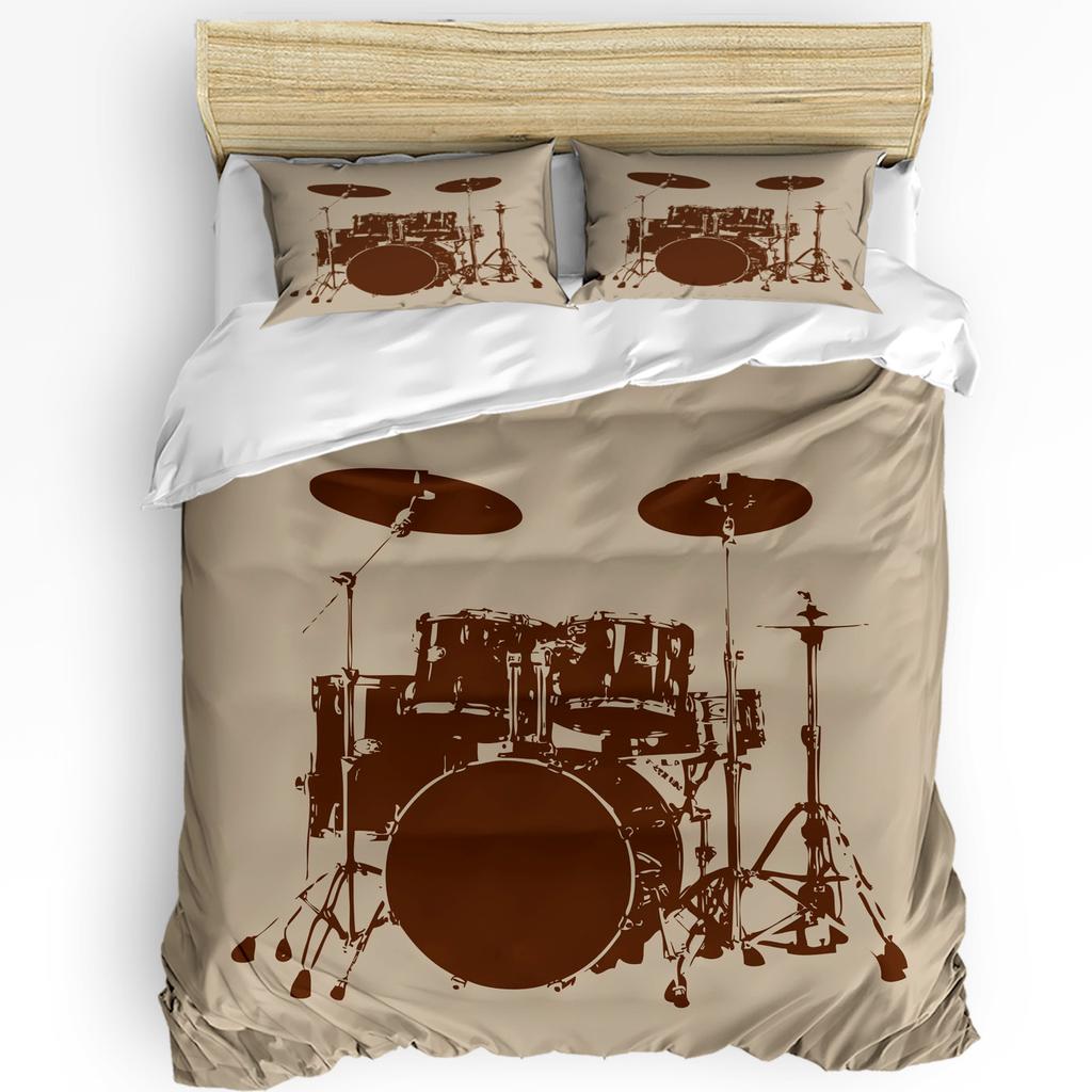 Jazz Drum Music Equipment Bedding Set 3pcs Boys Girls Duvet Cover Pillowcase Kids Adult Quilt Cover Double Bed Set Home Textile