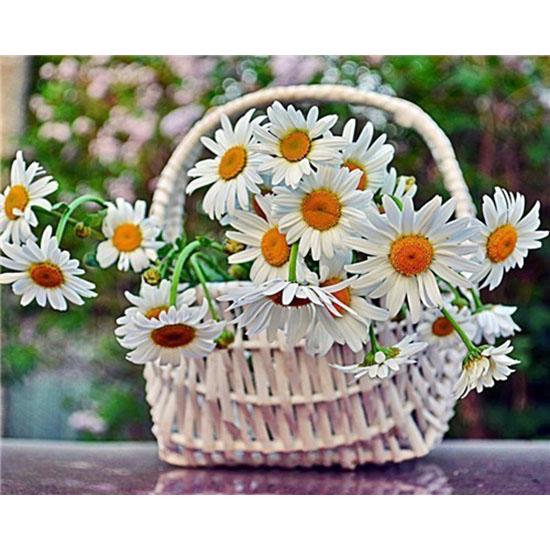 דפוס פרח HUACAN ציור יהלום תפר צלב 5D יהלום פסיפס תמונה רקמה handma