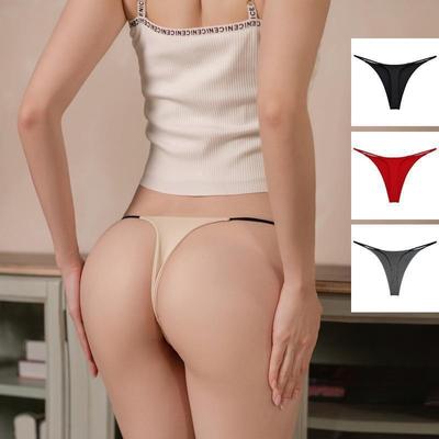 3 Pieces/set Summer One-piece Sexy Panties Hot One Thread Ice Silk Thong Fitness and Sexy Yoga T-pants Bikini Sexy Underwear
