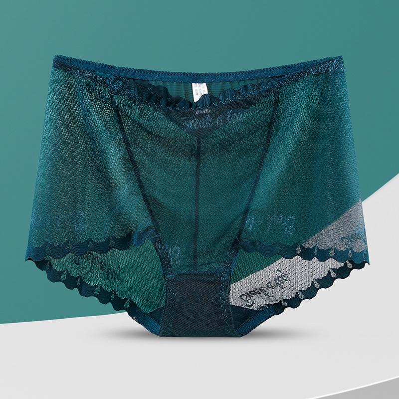 Große Größe Damen Sommer Dünn Modisch Spitze Netzgarn Transparent Bauchweg Hüfte Hohe Taille Dreieck Slips
