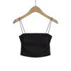 Summer Outwear Chest-Flattering Sexy Sling Women's Side Pleating Flat Vest Sleeveless Short Sexy Tops