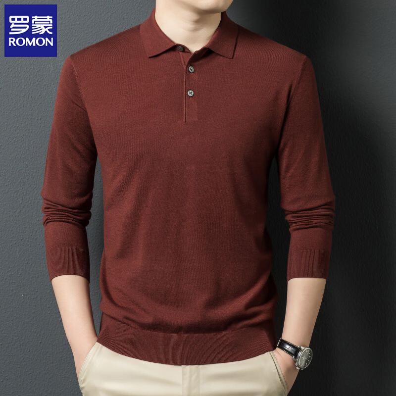 ROMON Men s Wool & Silk Blend Polo Knit Sweater LMT5354 2XL