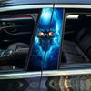 Waterproof Car B-Pillar Vinyl Sticker Skull Rose Fire Pattern Central Column Decor Decal Universal Accessory
