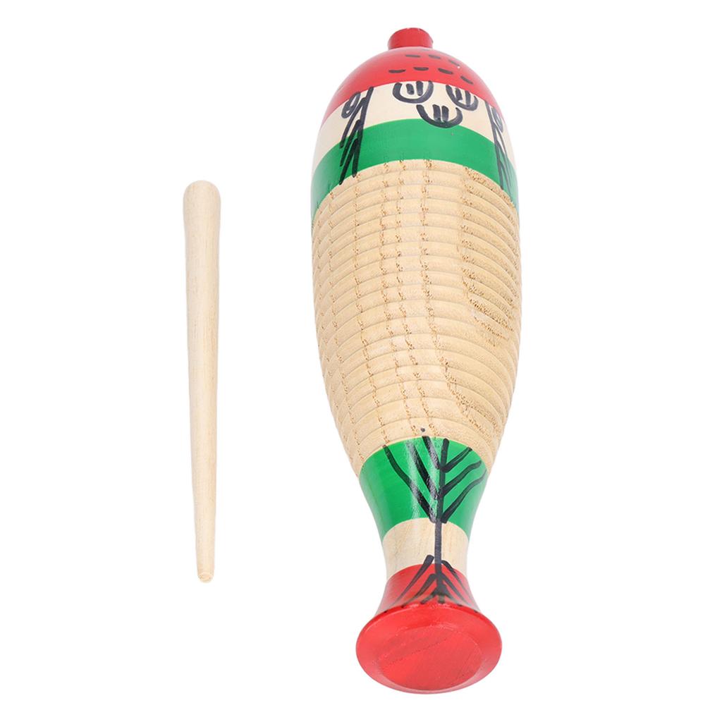 Wooden Guiro Percussion Instrument Fish Shaped Early Education Tool Gift for Kids Children