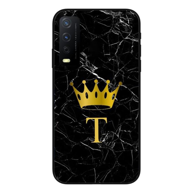 Cool Letter Marble Crown Phone Case For VIVO Y95 Y93 Y31 Y20 V19 V17 V15 Pro X60 NEX Soft Black Phone Cover