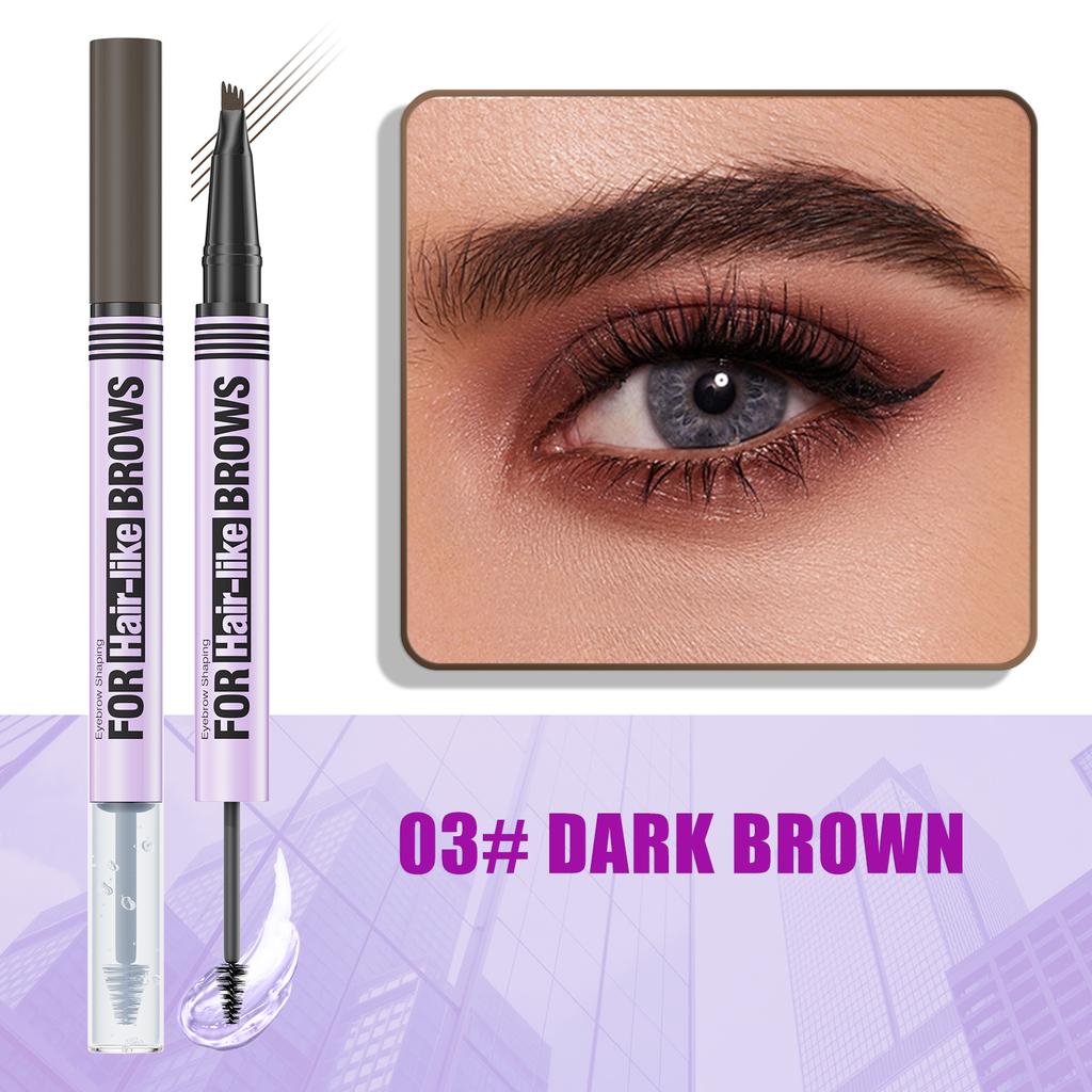 Waterproof Eyebrow Pencil 2in1 Liquid Gel Pen Long Lasting Cream Makeup Kit Four Claw Double End Natural Eyebrow Pencil