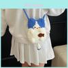 Cute Girl Wool Knit Crossbody Bag With Breathable Animal Pattern For Daily Use