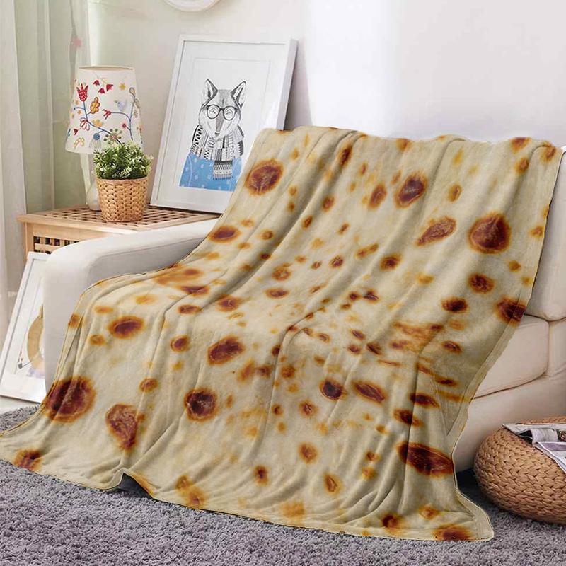 Flannel Blanket Funny Corn Tortilla Printing Blanket Cozy Soft Lightweight Warm 30x40inch 40x50inch for Couch Sofa Bed