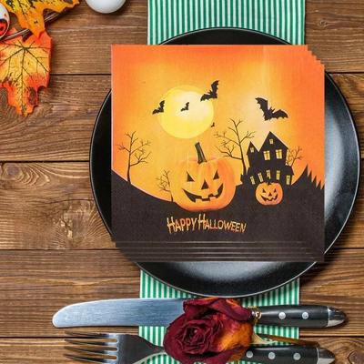 20 peças/pacote 33*33cm 2-Ply guardanapo descartável para festa padrão de Halloween