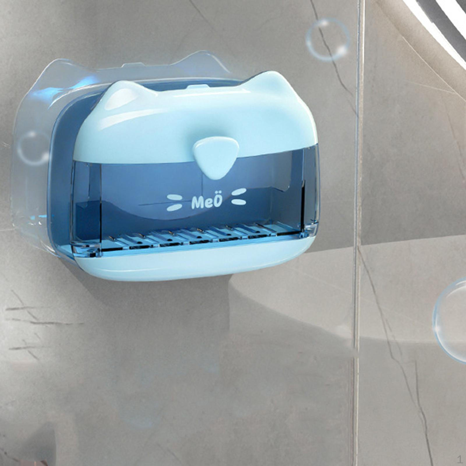 

Сливная мыльница, держатель для душа с крышкой, настенный монтаж, подставка, коробка для синий