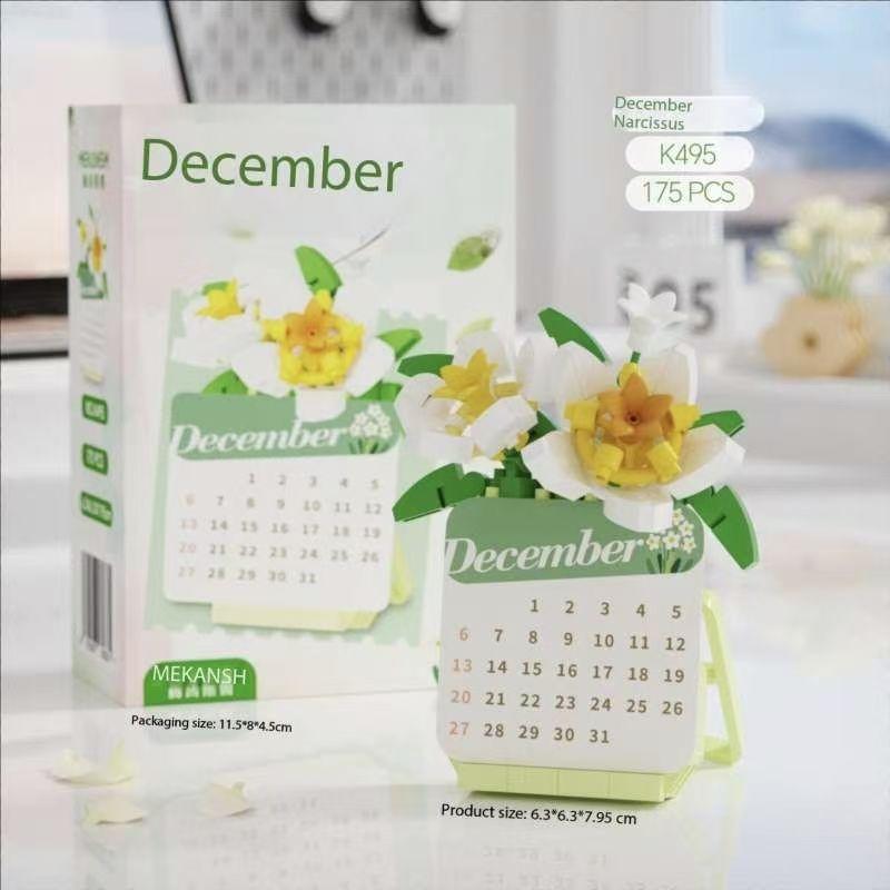 Non-Toxic Succulent Plant Building Blocks 3D Puzzle Calendar - Educational Stem Toys For Children Kids Students Creative Desktop Decor