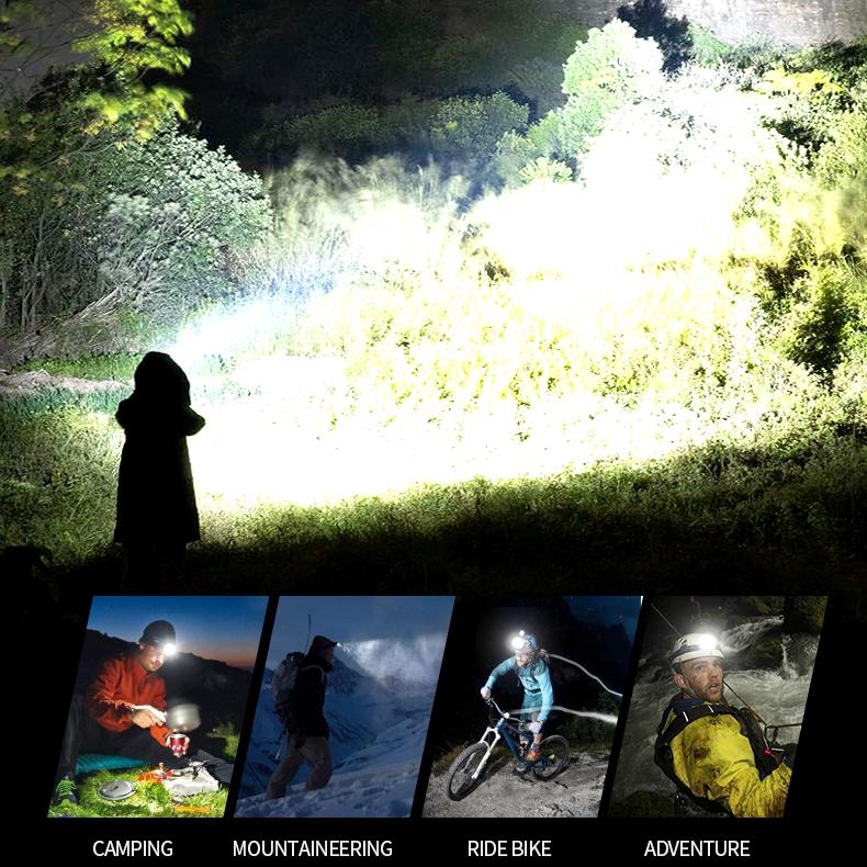 XHP199 16-Core Led Headlamp Zoomable Head Flashlight Lamp Torch 18650 Battery Waterproof for Camping Headlight